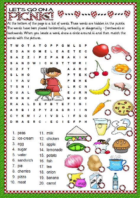 Printable Food Word Search