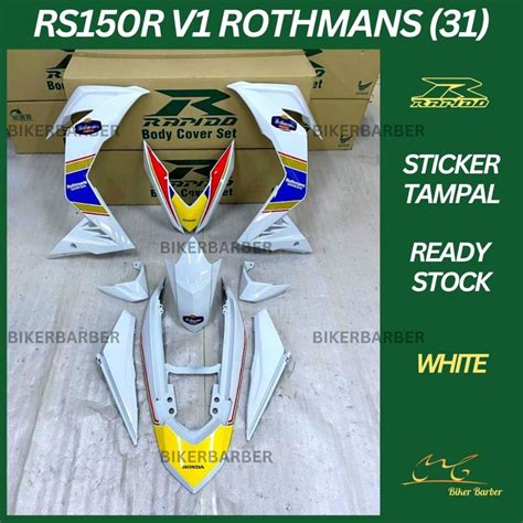 RAPIDO Cover Set Honda Rs150r V1 V2 V3 Rothmans 31 White Body