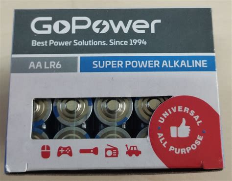 Купить Батарейка GoPower LR6 AA BOX20 Shrink 4 Alkaline 1 5V 00