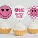 One Happy Babe Cupcake Toppers One Happy Babe Birthday Cake Topper Printable Smiley Face