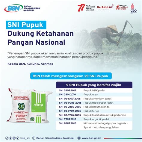 SNI Pupuk Dukung Antisipasi Krisis Pangan Global The Quality