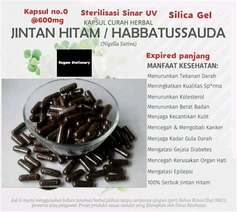 Jual Kapsul Bubuk Habbatussauda Jintan Jinten Hitam Herbal Jamu Obat