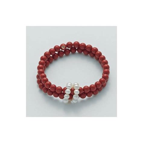 Bracciale Di Perle Miluna Corallo Rosso Pbr