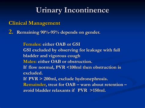 Ppt Urinary Incontinence Powerpoint Presentation Free Download Id