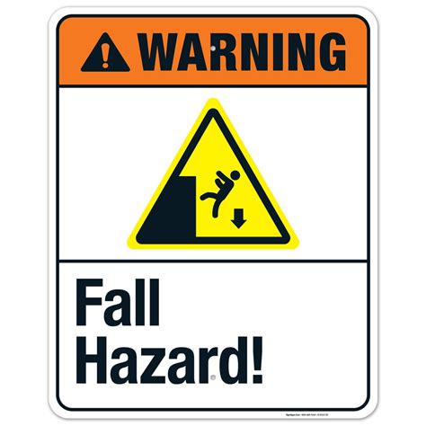 Fall Hazard Sign Ansi Warning Sign