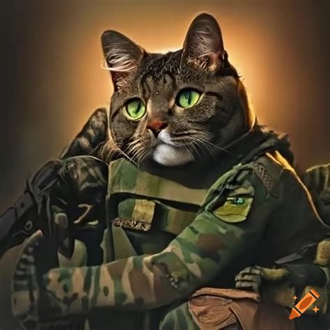 Cat In Military Uniform On Craiyon