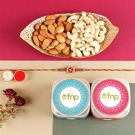 Buy Send Sneh Swastik Rakhi N Kesar Dryfruits Online FNP