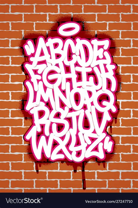 Handwritten Graffiti Font Alphabet Alphabet On A Vector Image