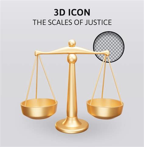 Premium PSD The Scales Of Justice 3d Rendering Illustration