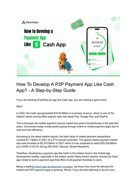 PPT Step By Step Guide To Develop A P2P Payment App Like Cash App