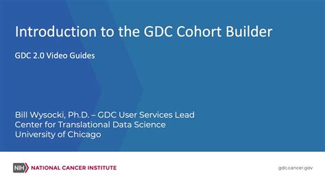 Cohort Builder Genomic Data Commons YouTube