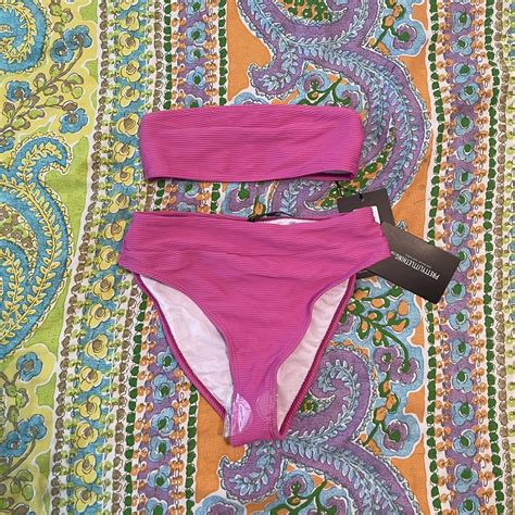 Women S Pink Bikini And Tankini Tops Depop