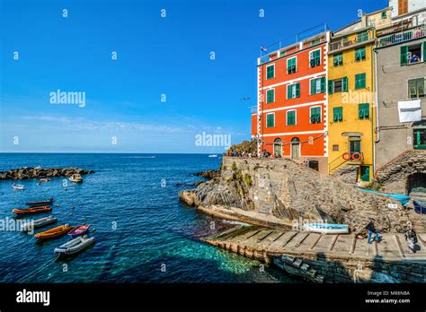 The Harbour And Boat Launch At Riomaggiore Italy Part Of The Cinque