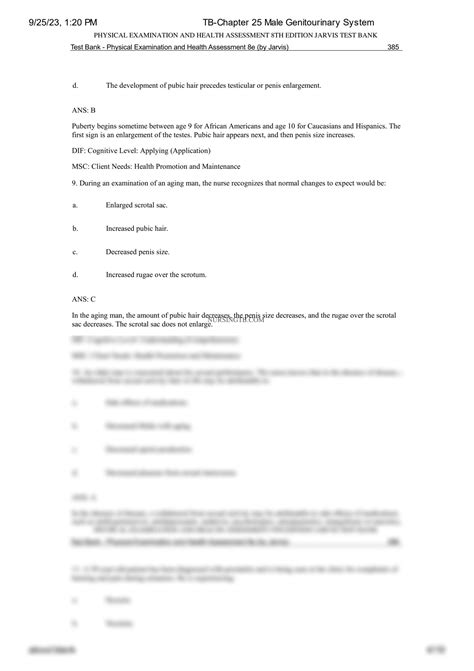 SOLUTION Tb Chapter 25 Male Genitourinary System Studypool