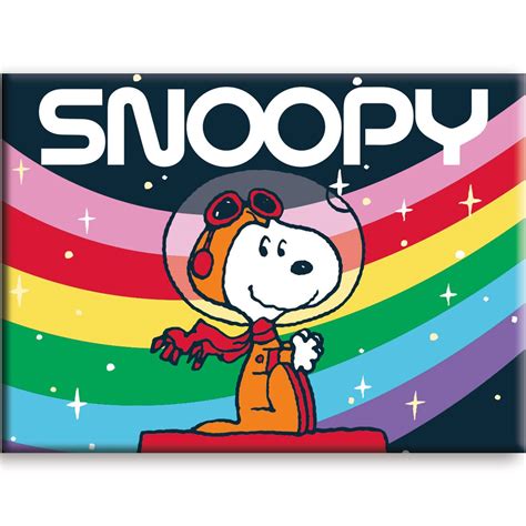 Peanuts In Space Rainbow Flat Magnet Entertainment Earth