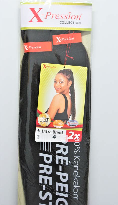 X PRESSION Ultra Braid 100 Kanekalon Pré Peigné N 4 Myrlene fr