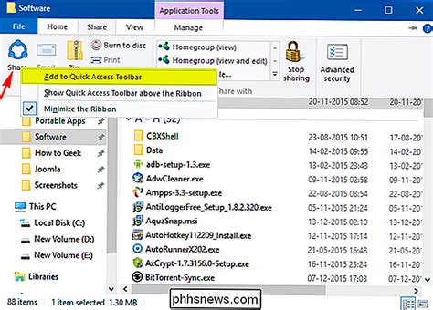 Personnaliser la barre d outils d accès rapide de File Explorer dans