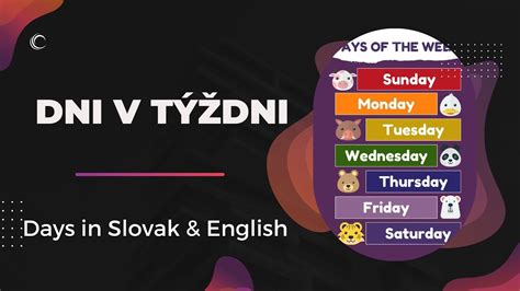 Dni V T Dni Days Of The Week In Slovak English Youtube