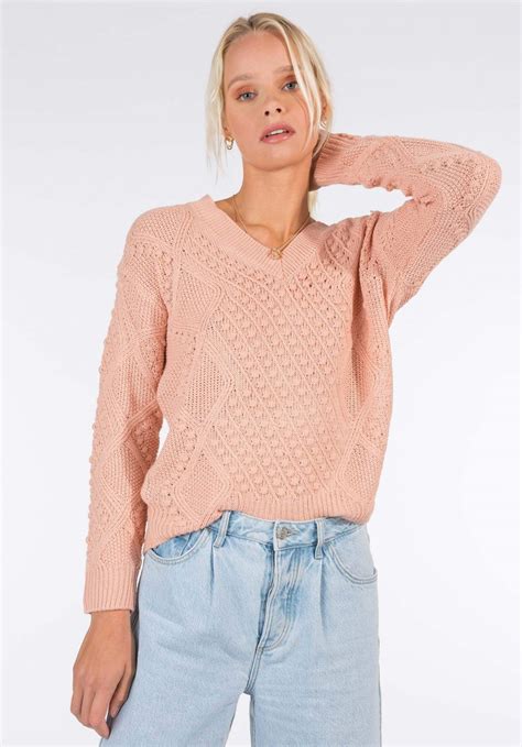 Camisola Rosa Decote Em Bico Tiffosi Jutina Compre Online