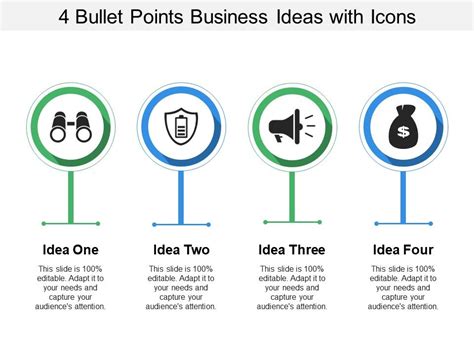 Bullet Points Business Ideas With Icons Presentation Powerpoint