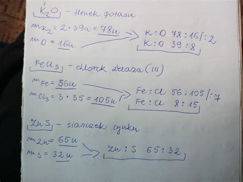 oblicz stosunek masowy pierwiastków w związku chemicznym k2o3 FeCl3