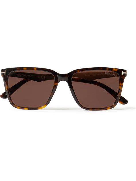 Tom Ford Square Frame Tortoiseshell Acetate And Silver Tone