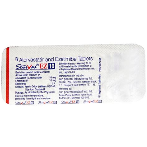 Storvas Ez 10 Tablet 10s Price Uses Side Effects Composition