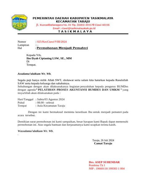 Surat Undangan Kecamatan Pdf