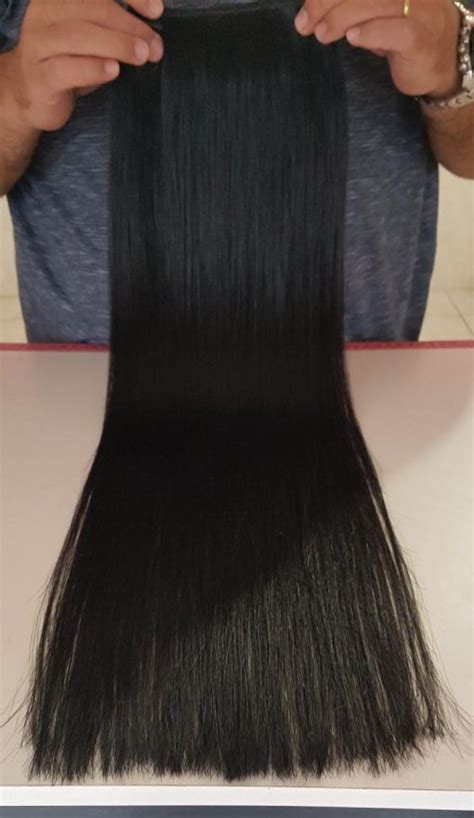 Aplique Tic Tac Cabelo Humano Preto Tingido Liso 65cm 150 Gr Melvis