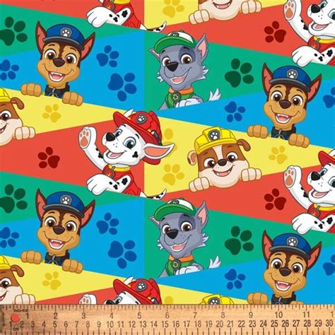 Paw Patrol Paw Prints Digital Cotton Print Fabric