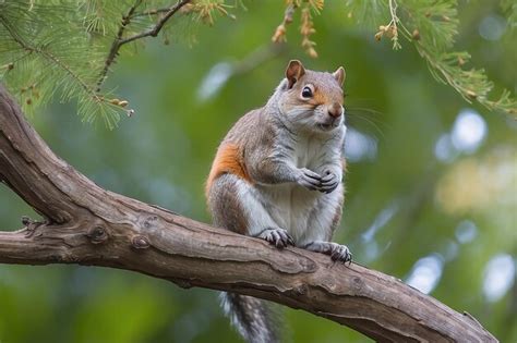 Premium Photo Squirrel Sitting On Tree Branch