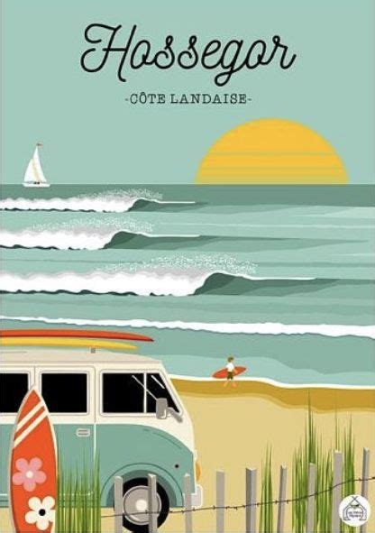 Hossegor Côte Landaise in 2024 Surf poster Surf art Travel posters