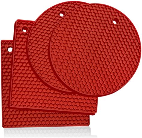 Silicone Trivets Set For Hot Dishes Non Slip Round Grip For Cooking Oven Safe Heat Resistant