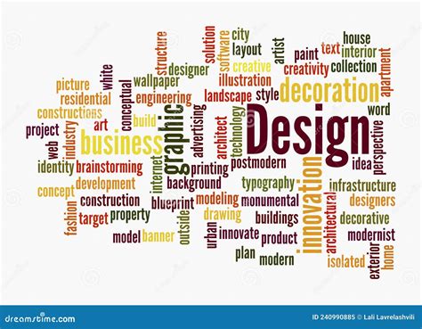 Word Cloud With Design Concept Isolated On A White Background Stock