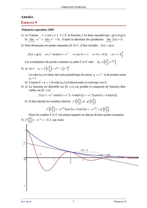 Compl Ments Sur Les Suites Maths Terminale Es Exercices Corrig S Dyrassa