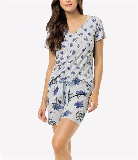 Pijama Curto Floral Malwee 1000069371 Algodão lingerie br