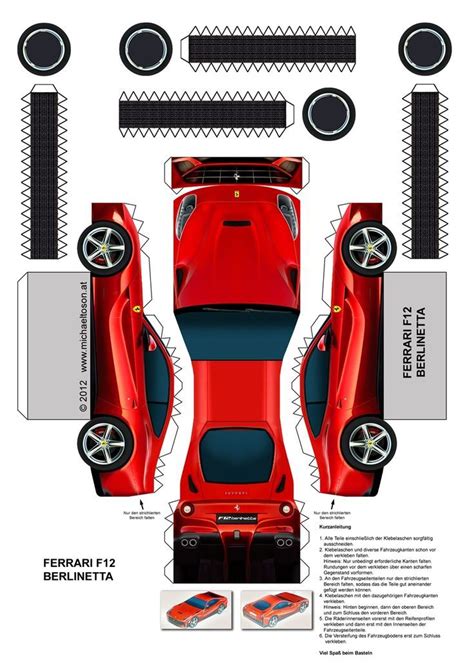 Ferrari Paper Model Car Paper Models Car Papercraft