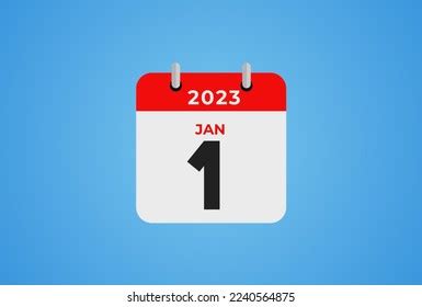 January 1st 2023 Daily Calendar New 库存插图 2240564875 | Shutterstock