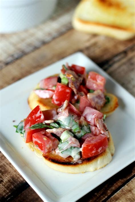 Creamy Blt Bruschetta Low Carb Appetizer • Domestic Superhero