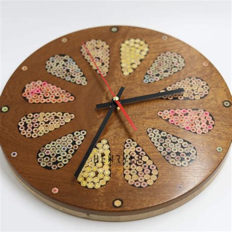 Home Accents Colored Pencil Wood Wall Clock Henry Le Design