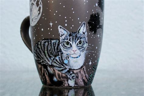 Custom Pet coffee mug with favorite moon forest - Shewolfka