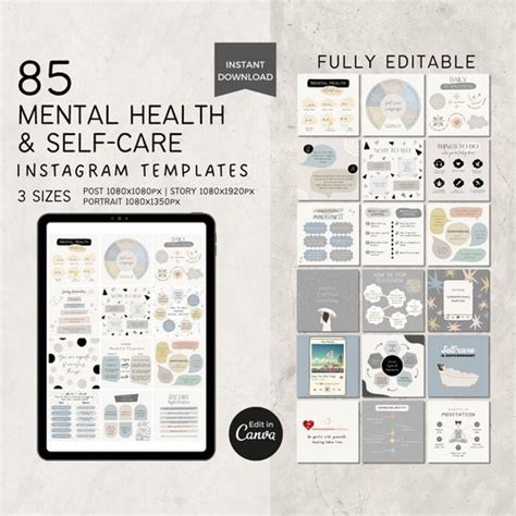 Therapist Instagram Posts Mental Health Templates Etsy