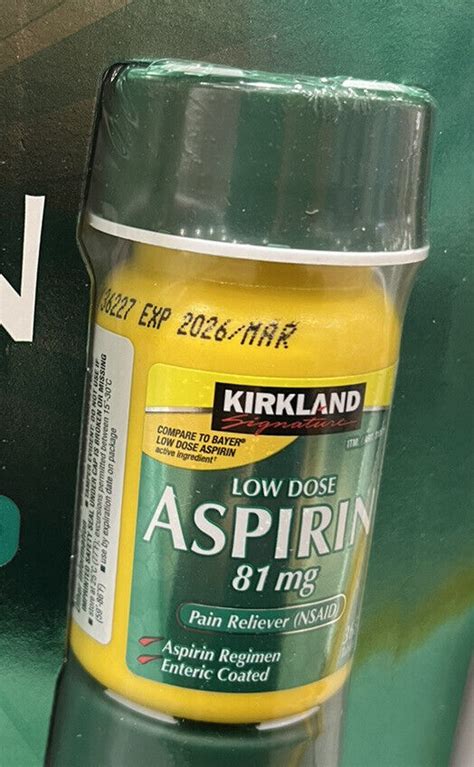 Kirkland Signature Low Dose Aspirin Mg Bottle Tablets Expires