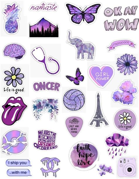 Purple Sticker Pack Sticker By Lauren53103 Printable Stickers