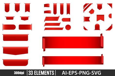 Red banner clipart vector design illustration