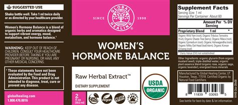 Womens Hormone Balance Raw Herbal Extract 2 Fl Oz