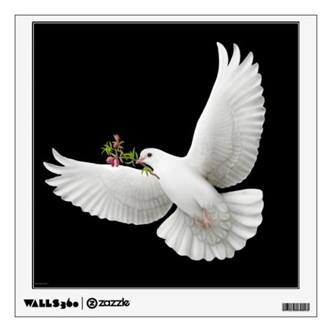 Flying Peace Dove With Olive Branch Wall Decal