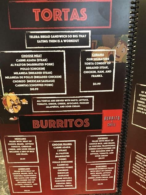 Menu At La Fortuna Restaurant North Wilkesboro