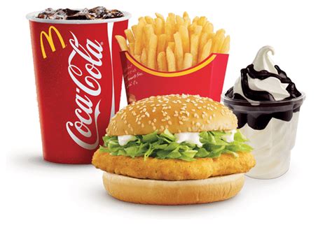 Mcdonalds Mcchicken Menu With Small Sundae Transparent Png Stickpng