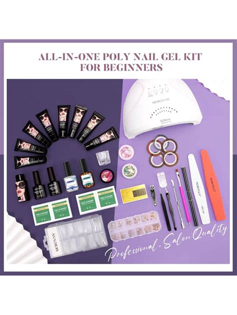 Morovan Poly Gel Nail Kit With Everything Nail Extension Gel Kit With